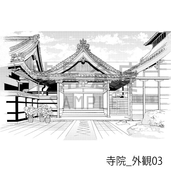 寺院_外観03_トーン