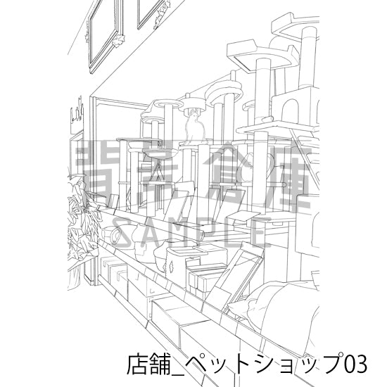 店舗_背景素材集34（ペットショップ）_トーン