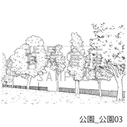 公園_背景素材集1（公園）_トーン