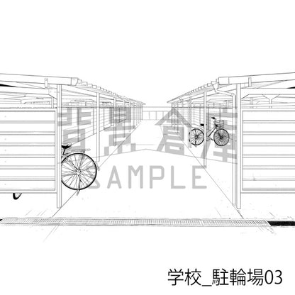 学校_背景素材集43（グラウンド）_トーン
