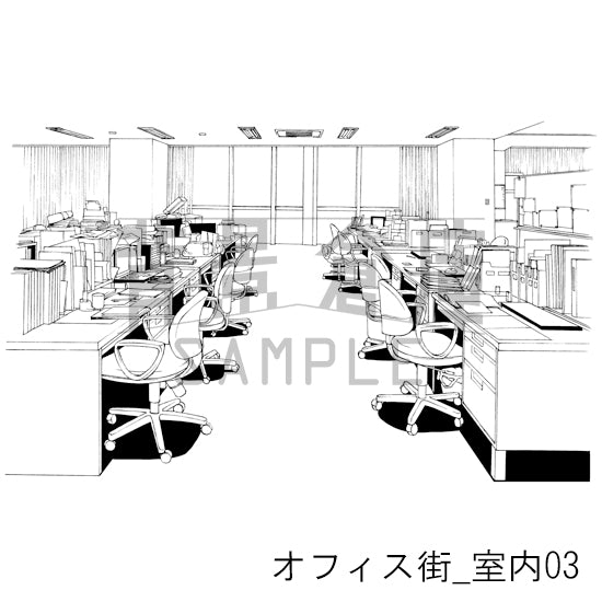 オフィス街_室内03_トーン