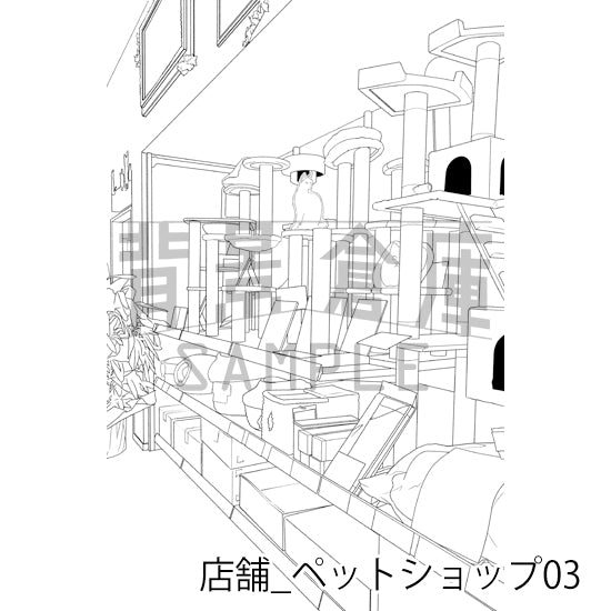 店舗_背景素材集34（ペットショップ）_トーン