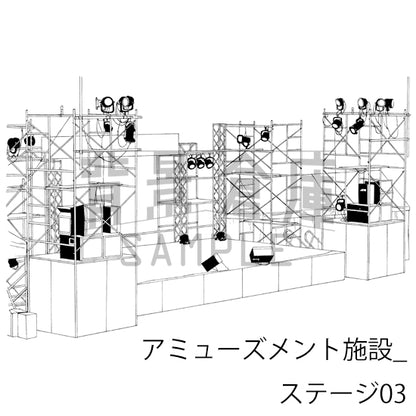 アミューズメント施設_背景素材集5（ステージ）_トーン