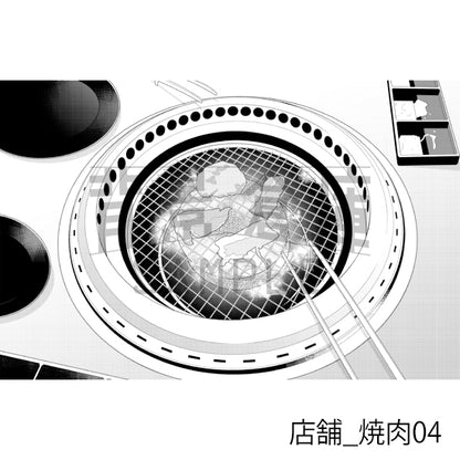 店舗_背景素材集33（焼肉）_トーン