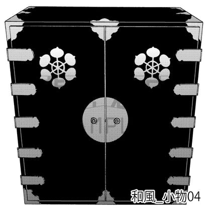 和風_背景素材集6（囲炉裏 風呂 玄関 小物）_トーン