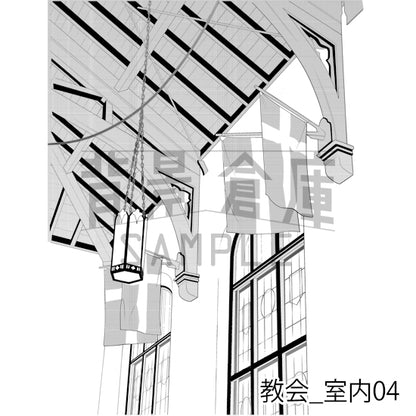 教会_背景素材集1（室内）_トーン