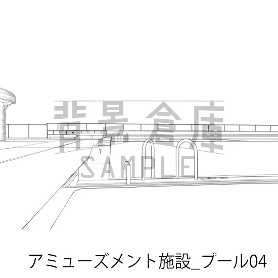 アミューズメント施設_背景素材集11（プール）_トーン