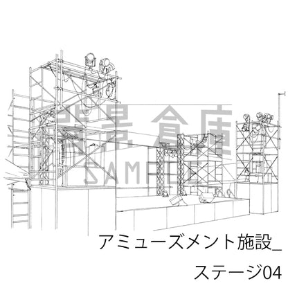 アミューズメント施設_背景素材集5（ステージ）_トーン