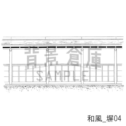 和風_背景素材集7（室内 塀）_トーン