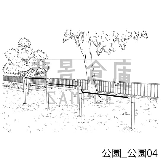 公園_背景素材集1（公園）_トーン