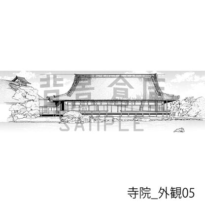 寺院_背景素材集1（外観）_トーン