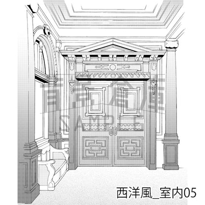 西洋風_背景素材集2（室内）_トーン