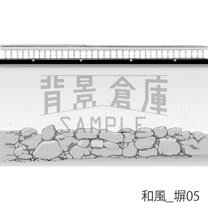 和風_塀05_トーン