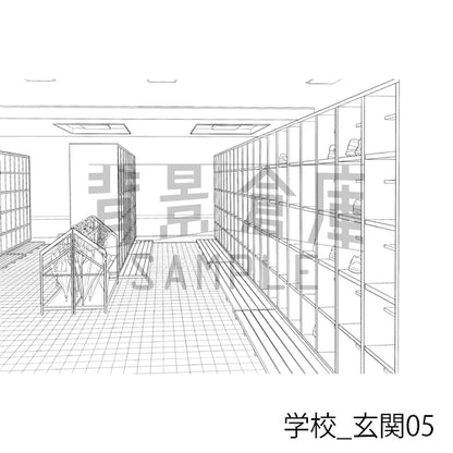 学校_玄関05_トーン