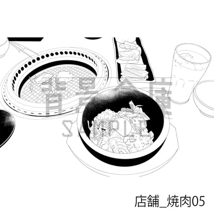 店舗_焼肉05_トーン