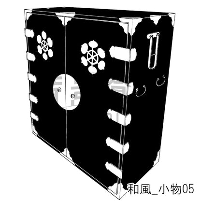 和風_背景素材集6（囲炉裏 風呂 玄関 小物）_トーン