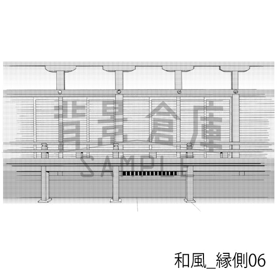 和風_縁側06_トーン