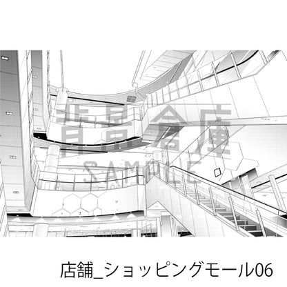 店舗_ショッピングモール06_トーン