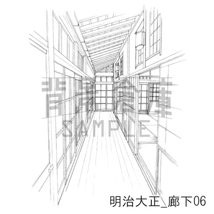 明治大正_背景素材集2（廊下）_トーン
