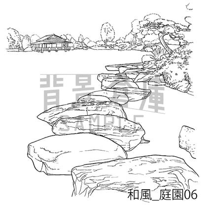 和風_庭園06_トーン