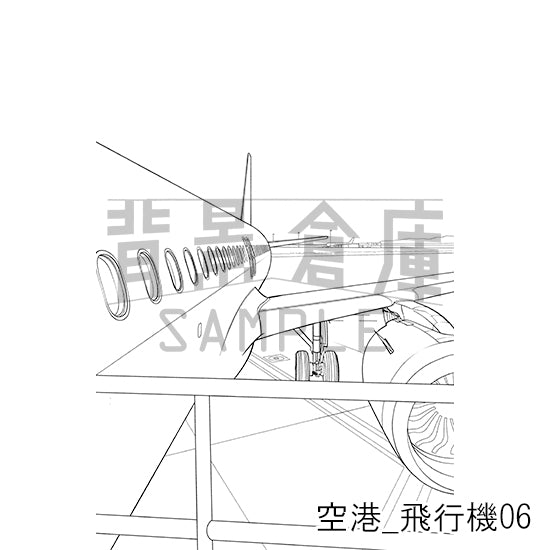 空港_背景素材集3（飛行機）_トーン