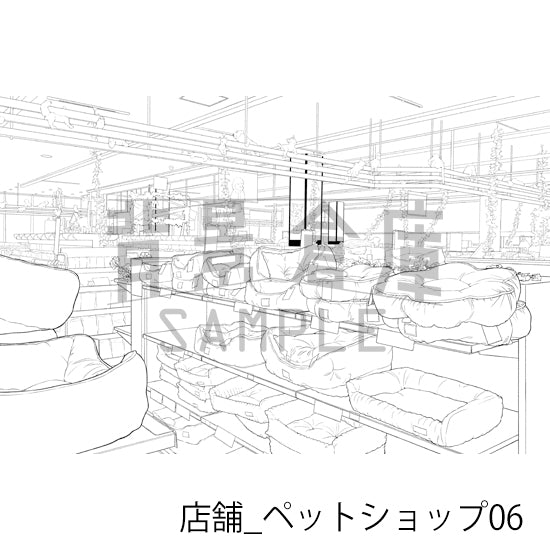 店舗_背景素材集34（ペットショップ）_トーン