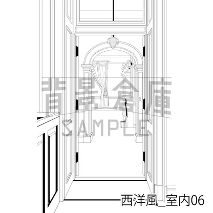 西洋風_背景素材集2（室内）_トーン
