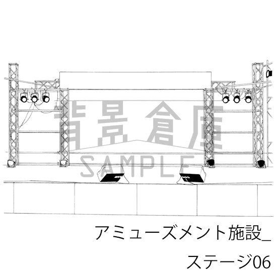 アミューズメント施設_背景素材集5（ステージ）_トーン