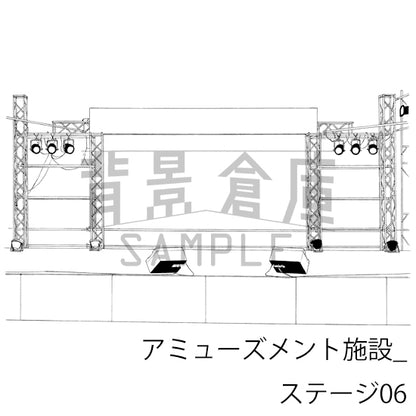 アミューズメント施設_背景素材集5（ステージ）_トーン