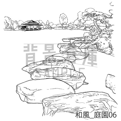 和風_庭園06_トーン