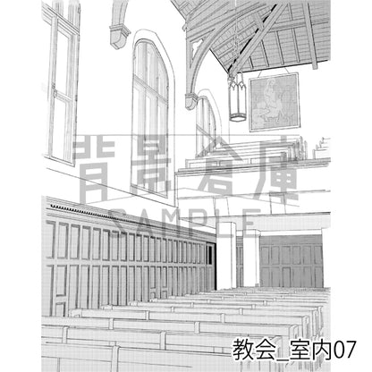 教会_室内07_トーン