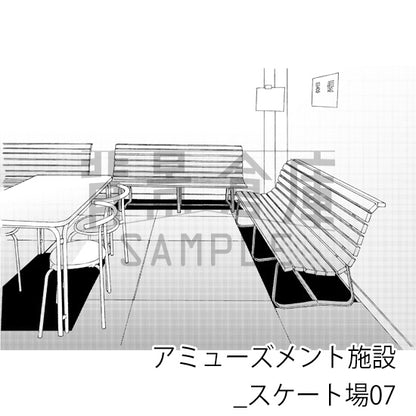 アミューズメント施設_背景素材集1（スケート場）_トーン