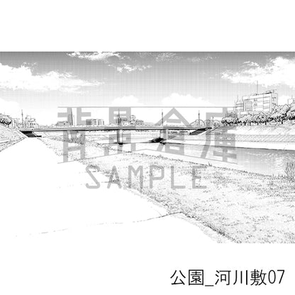 公園_河川敷07_トーン