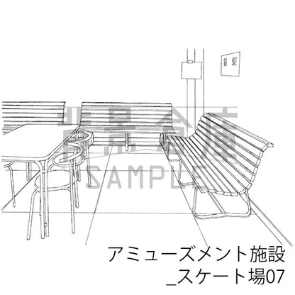 アミューズメント施設_背景素材集1（スケート場）_トーン