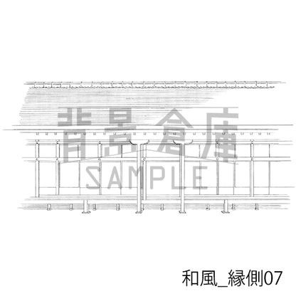 和風_縁側07_トーン