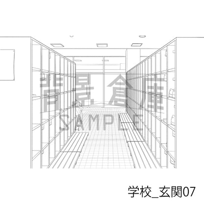 学校_玄関07_トーン