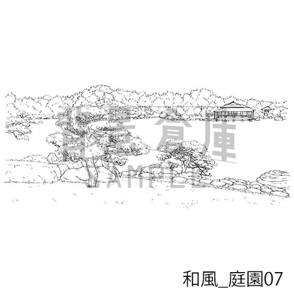和風_庭園07_トーン