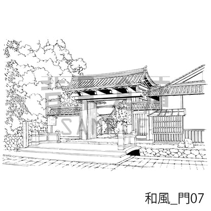 和風_門07_トーン