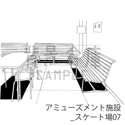 アミューズメント施設_背景素材集1（スケート場）_トーン