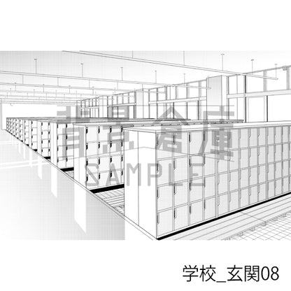 学校_玄関08_トーン