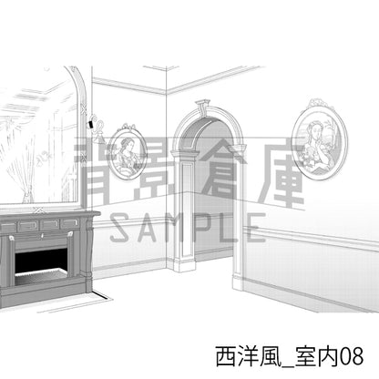 西洋風_背景素材集2（室内）_トーン