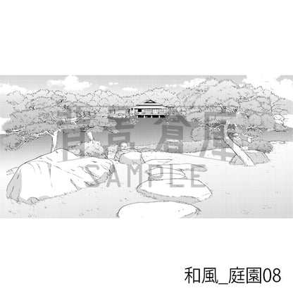 和風_背景素材集17（庭園）_トーン