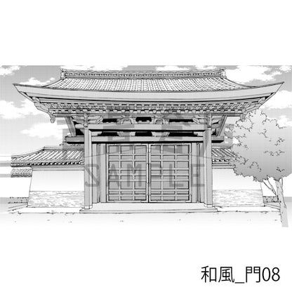 和風_門08_トーン