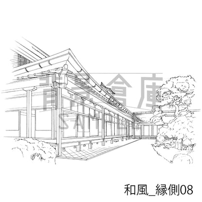 和風_背景素材集8（縁側）_トーン