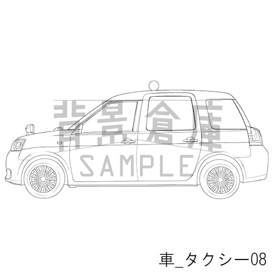 車_背景素材集10（タクシー）_トーン