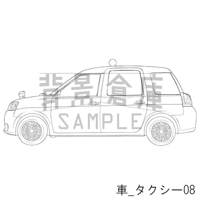 車_背景素材集10（タクシー）_トーン