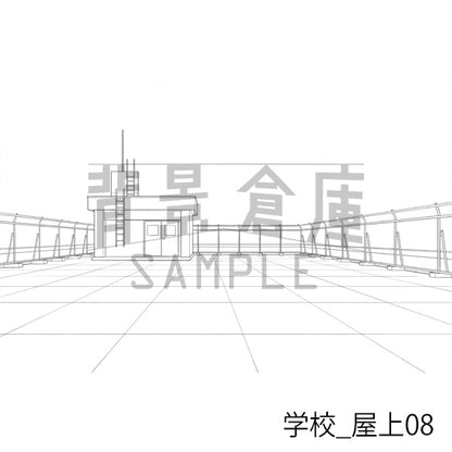 学校_屋上08_トーン