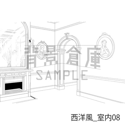 西洋風_背景素材集2（室内）_トーン