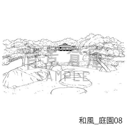 和風_庭園08_トーン