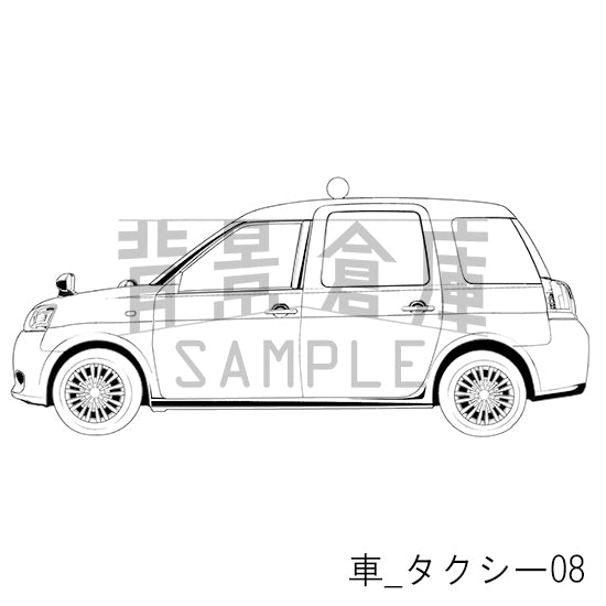 車_背景素材集10（タクシー）_トーン